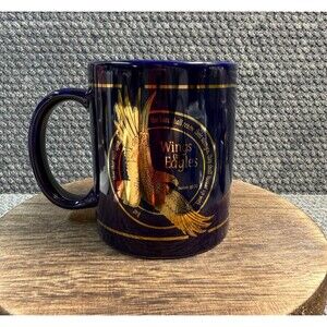 Dicksons Wings as Eagles Mug 21KT Gold Navy Blue Isaiah 40:31 Bible Verse Cup